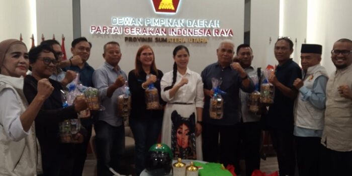 Serikat Media Siber Indonesia (SMSI) Sumatera Utara (Sumut) menggelar audiensi ke Kantor DPD Partai Gerindra Sumut, Jalan Jenderal Sudirman